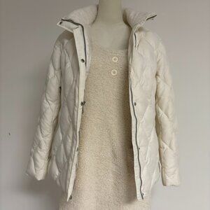 Eddie Bauer Women's Goose Down Puffer Jacket In Cream Size MT